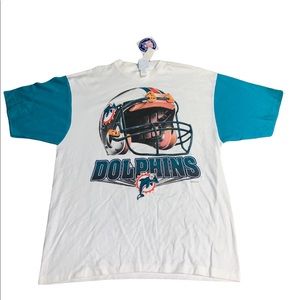 Vintage 1997 Miami Dolphins Helmet Single Stitch Shirt Salem